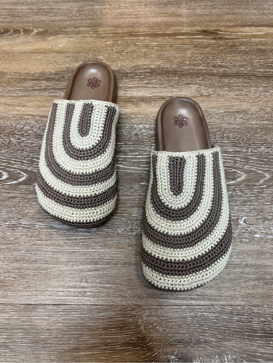 The Sak Shoes - The Sak Bolinas Crochet Clogs in Mushroom Stripe